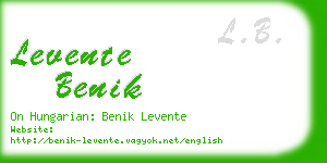 levente benik business card